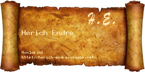 Herich Endre névjegykártya